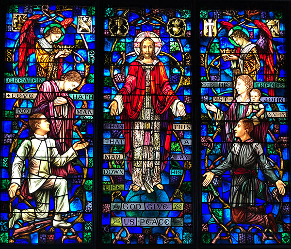 God Give Us Peace Stained Glass Window
